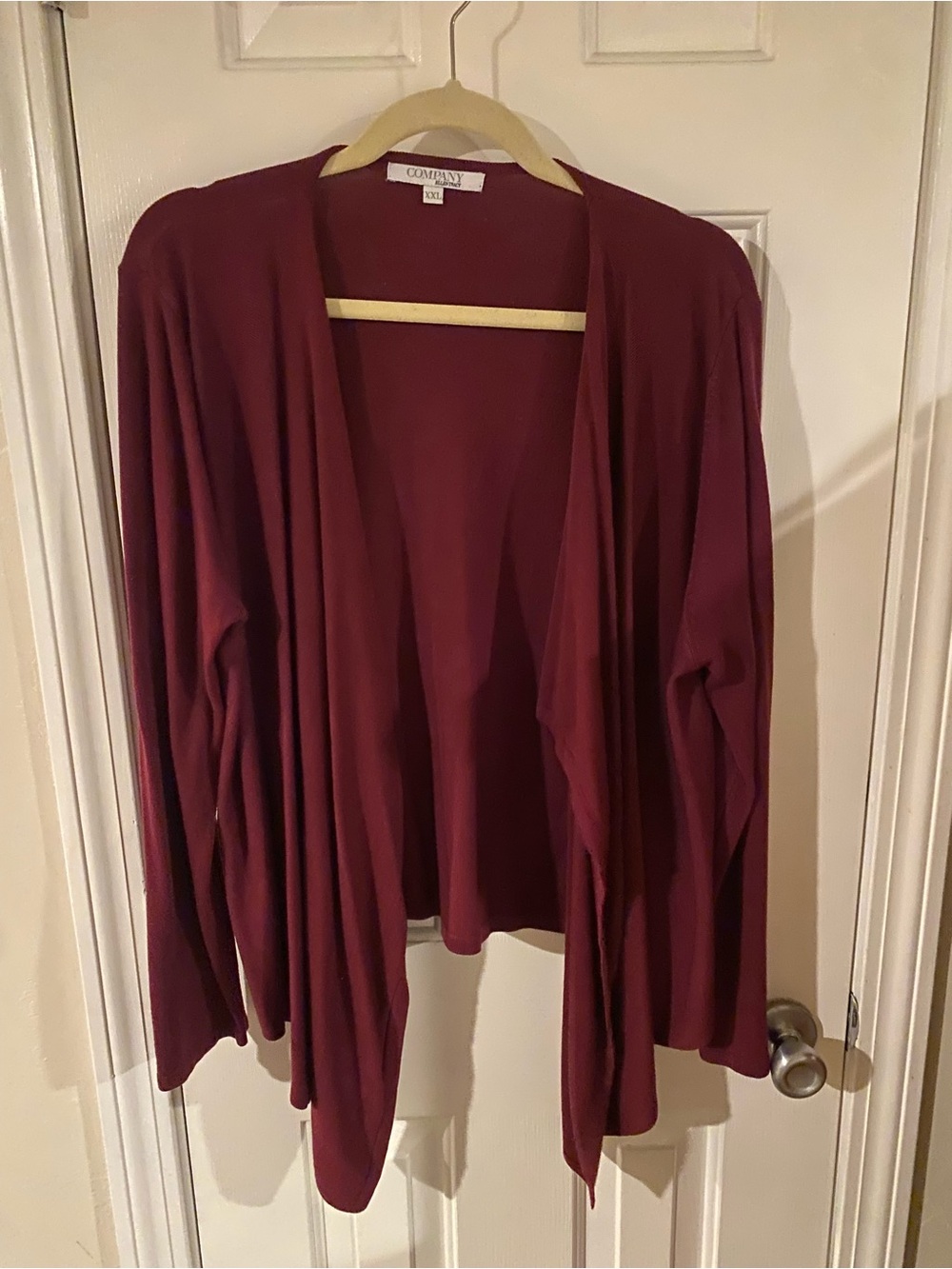 Ellen Tracy Open-Front Cardigan in Burgundy
